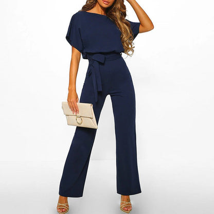 Elegant Dark Blue Women's Jumpsuit – Comfortable and Stylish for Special Occasions 1