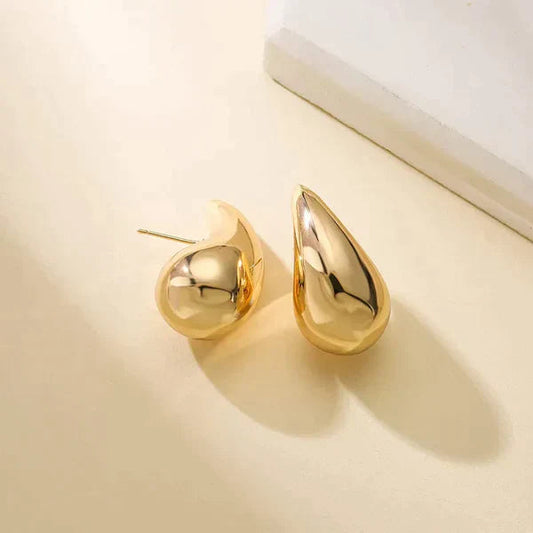 Elegant Gold Teardrop Earrings for Women – Lightweight Modern Design for Casual and Formal Occasions 0
