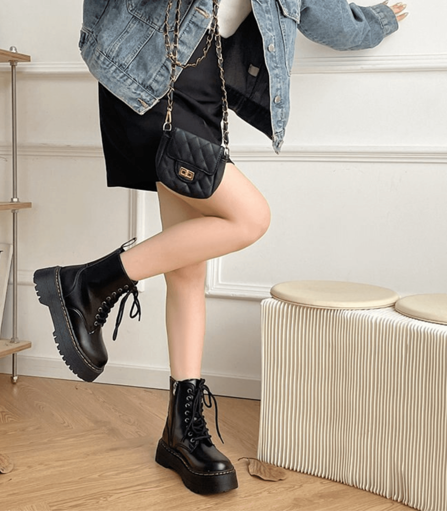 Elegant Leather Platform Boots with Chunky Sole – Stylish and Comfortable Footwear for Urban Fashion 2