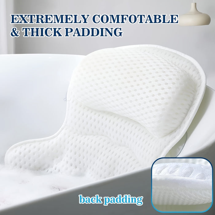 Ergonomic Bath Pillow with Neck and Back Support – Quick-Drying Mesh Cushion for Spa Experience 6