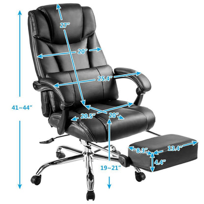 Ergonomic Leather Office Chair with Adjustable Height for Comfort – Modern Black Desk Chair for Home and Office 6