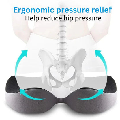 Ergonomic Memory Foam Car Seat Cushion for Sciatica Relief – U-Shaped Tailbone Support 7