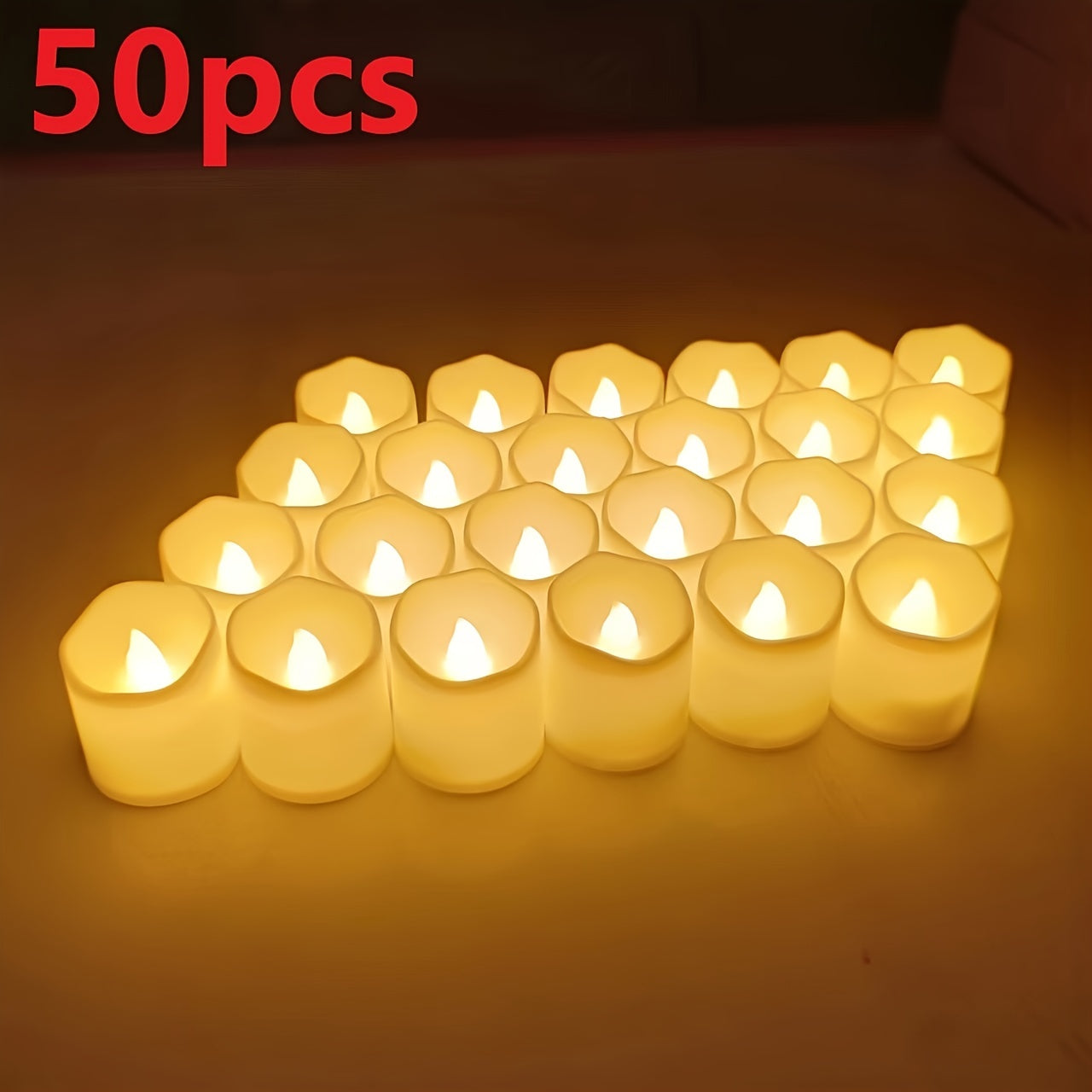 Flameless LED Tea Lights – Warm Flickering Glow for Weddings and Celebrations, 24/50/100 Pack 4