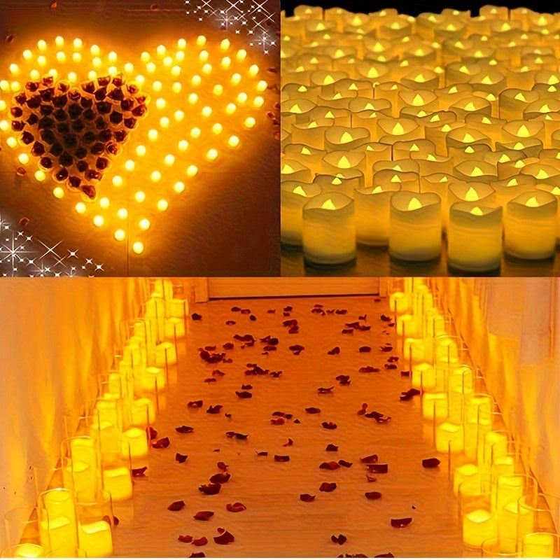 Flameless LED Tea Lights – Warm Flickering Glow for Weddings and Celebrations, 24/50/100 Pack 7