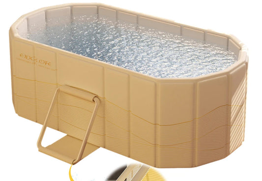 Foldable Portable Hot Tub – Large Collapsible Ice Bath for Home Relaxation with Dual Drainage and Quick Setup 0