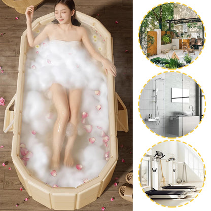 Foldable Portable Hot Tub – Large Collapsible Ice Bath for Home Relaxation with Dual Drainage and Quick Setup 2