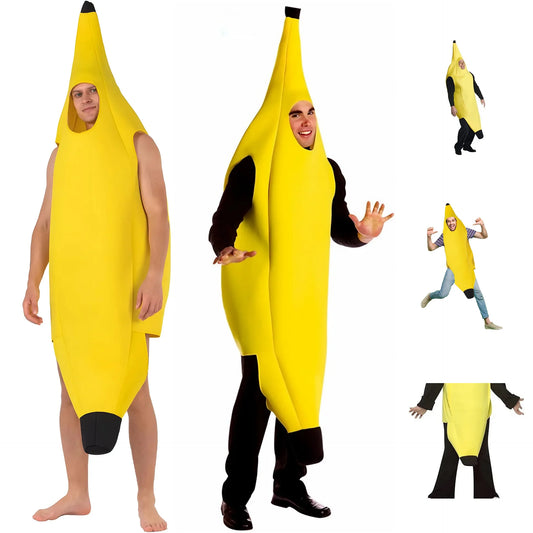Funny Banana Costume for Men - Adult Halloween Costume for Parties and Carnivals, Bright Yellow, Lightweight Design
