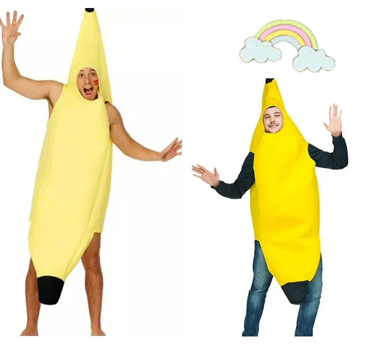 Funny Banana Costume for Men - Adult Halloween Costume for Parties and Carnivals, Bright Yellow, Lightweight Design