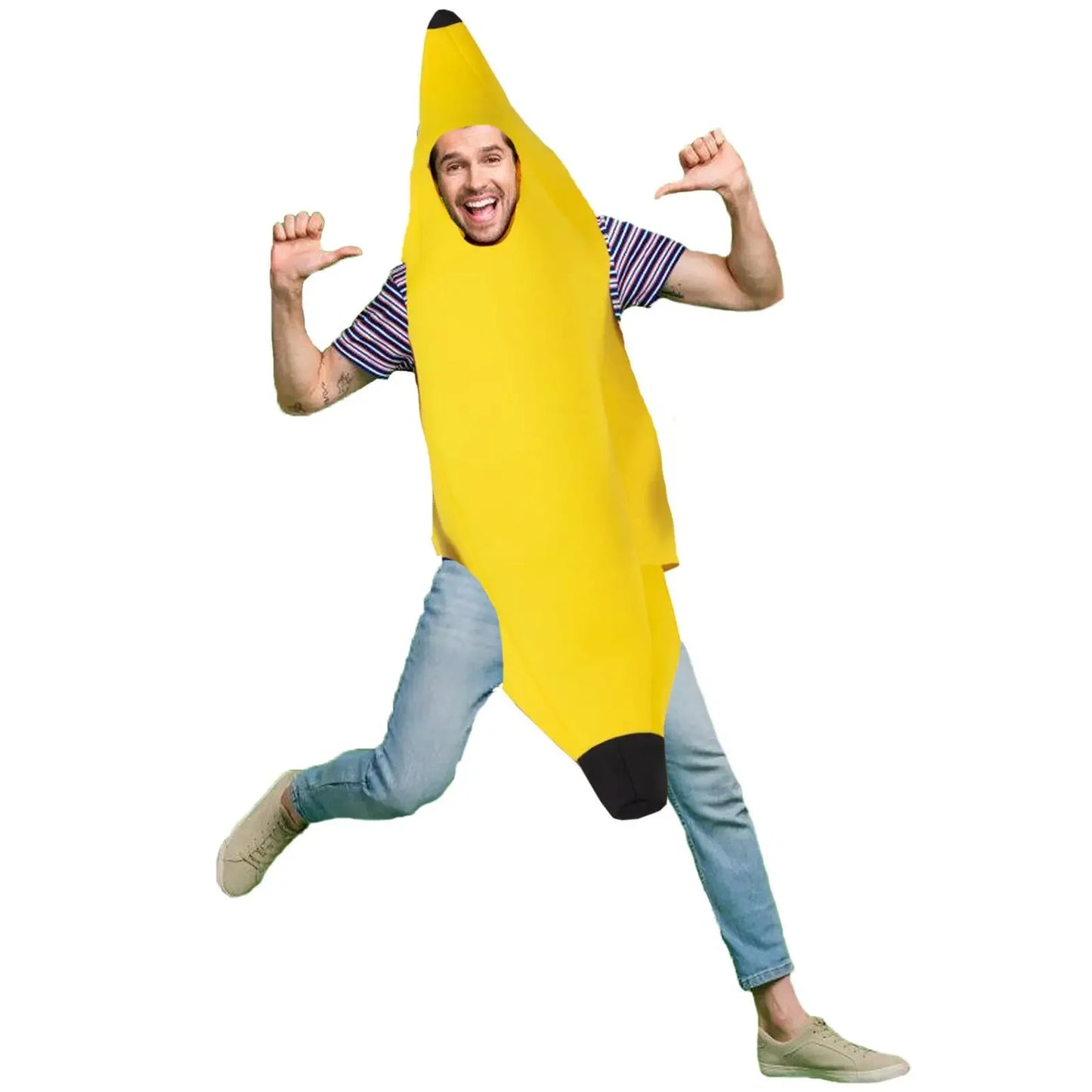 Funny Banana Costume for Men - Adult Halloween Costume for Parties and Carnivals, Bright Yellow, Lightweight Design