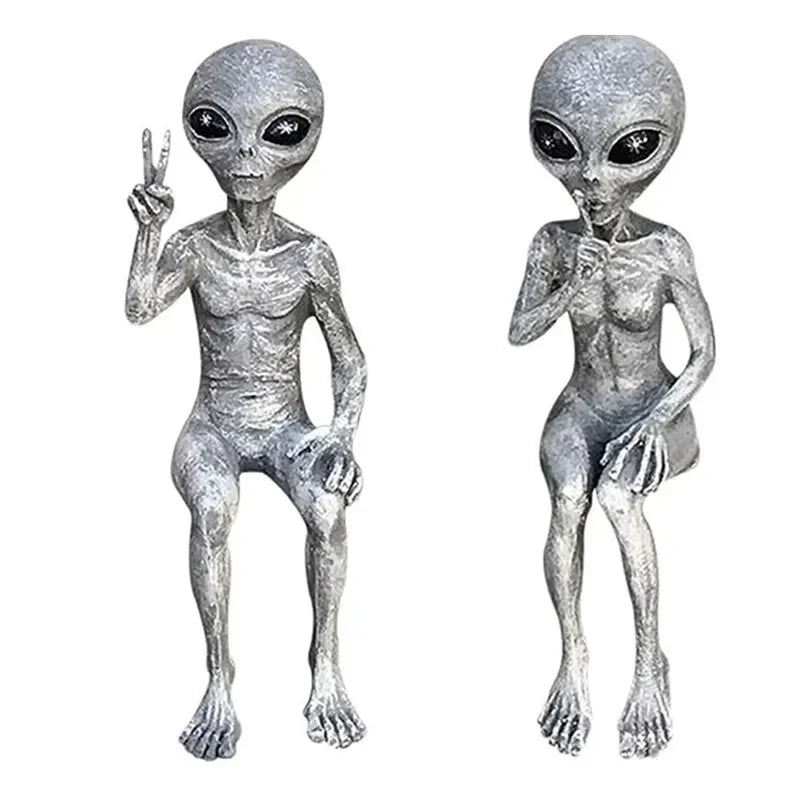 Funny Resin Alien Garden Statue – Unique Outdoor Sculpture for Garden Ornaments and Home Decor