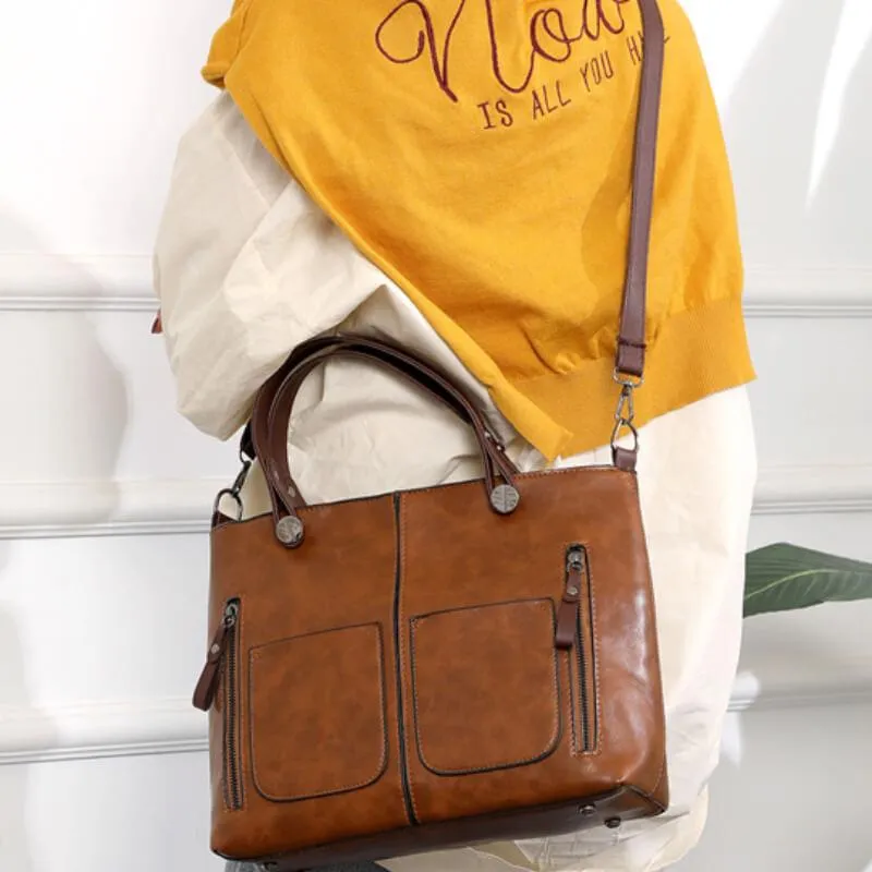 Genuine Leather Handbag with Removable Strap – Versatile and Durable Design 2