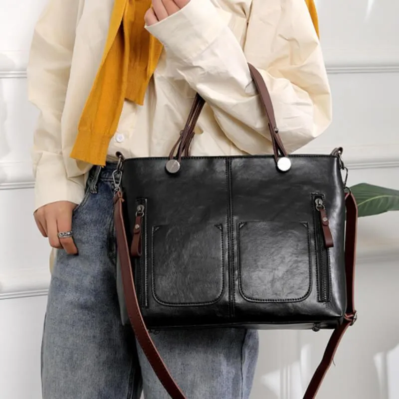 Genuine Leather Handbag with Removable Strap – Versatile and Durable Design 3