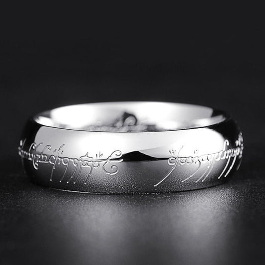 Glow in the Dark Jewelry Ring with Engraved Mantra – Luminous Positive Design, Hypoallergenic Alloy, Gold or Silver Tone 0