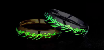 Glow in the Dark Jewelry Ring with Engraved Mantra – Luminous Positive Design, Hypoallergenic Alloy, Gold or Silver Tone 5