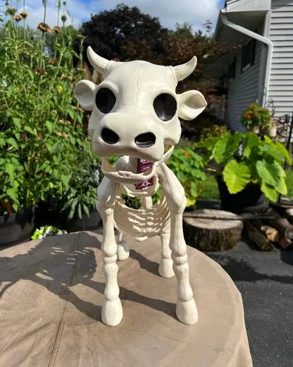 Halloween Cow and Horse Skeleton Decorative Props – Realistic Resin Decorations for Spooky Parties 3
