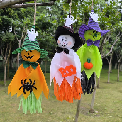 Halloween Ghost Doll Pendant for Indoor and Outdoor Decorations – Spooky Hanging Halloween Decoration for Home and Kindergarten