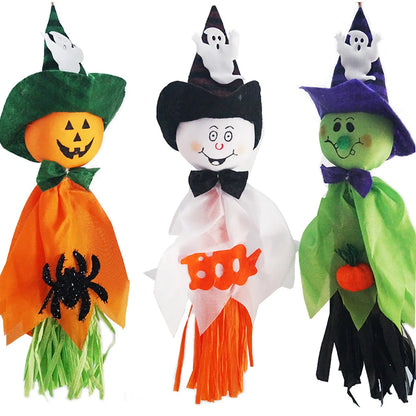 Halloween Ghost Doll Pendant for Indoor and Outdoor Decorations – Spooky Hanging Halloween Decoration for Home and Kindergarten