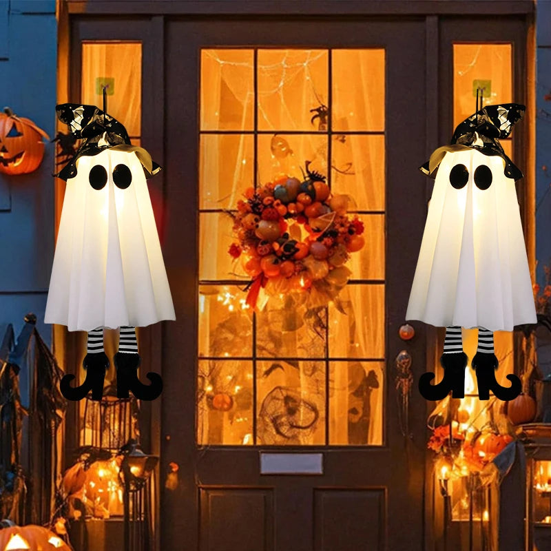 Halloween LED Light Up Witch Ghost Decorations for Indoor and Outdoor Use – Scary Hanging Ornaments for Spooky Parties