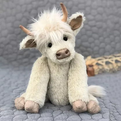 Handmade Highland Cow Plush Toy – Custom-Made White Alpaca Companion 0