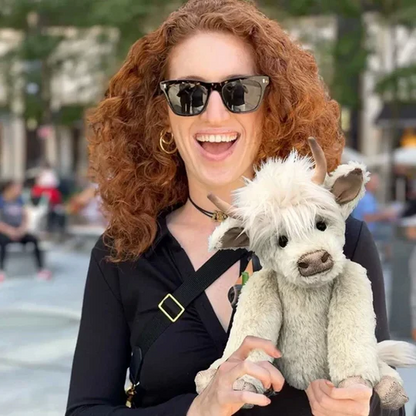 Handmade Highland Cow Plush Toy – Custom-Made White Alpaca Companion 2