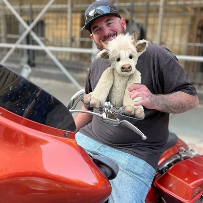 Handmade Highland Cow Plush Toy – Custom-Made White Alpaca Companion 4