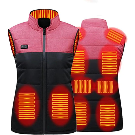 Heated Vest for Men and Women with 9 Heating Zones – USB Charging Thermal Cotton Jacket S-5XL for Outdoor Activities