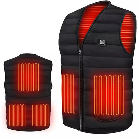 Heated Vest with 9 Heating Zones for Men and Women – Flexible Cotton Thermal Jacket for Outdoor Activities