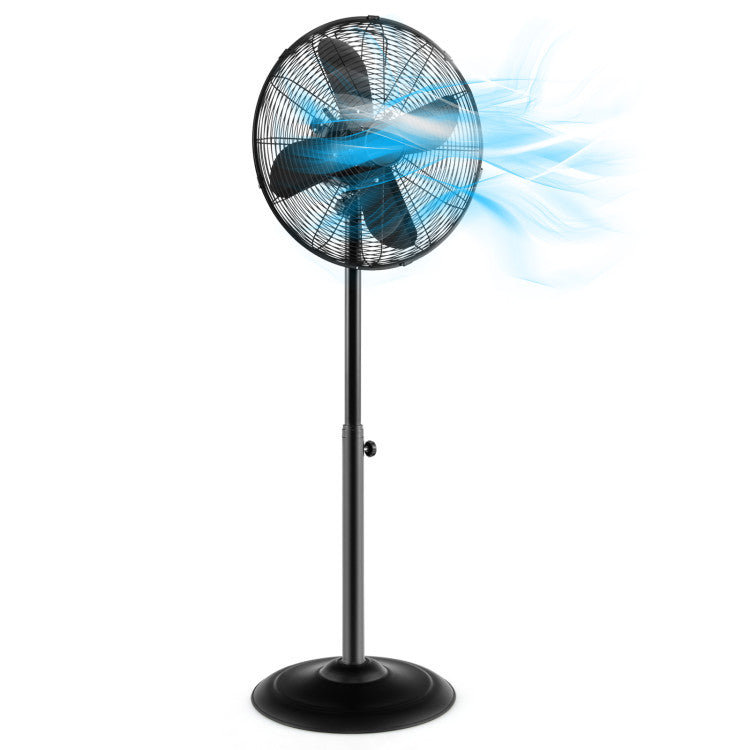 Height-Adjustable 16-Inch Oscillating Pedestal Fan with 3 Speed Settings – Ideal for Indoor Use 1