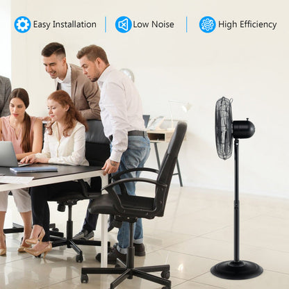 Height-Adjustable 16-Inch Oscillating Pedestal Fan with 3 Speed Settings – Ideal for Indoor Use 2