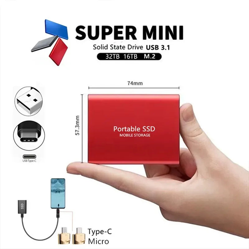 High-Capacity SSD External Hard Drive 64TB USB 3.1 – Ultra-Thin Portable Storage Solution for Fast Data Transfer 4