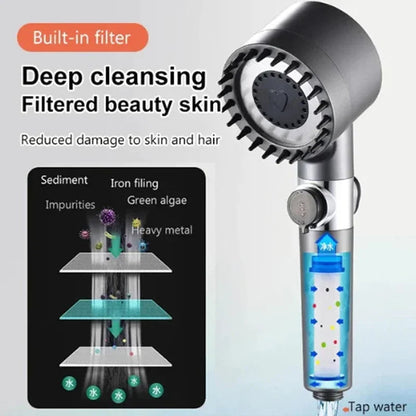 High-Pressure Water Filtering Shower Head with 4 Adjustable Modes – Durable ABS Design 2
