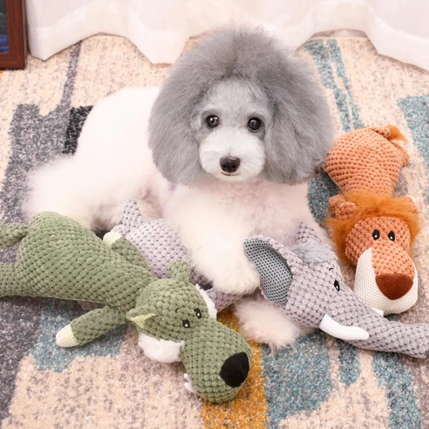 Indestructible Plush Dog Chew Toy with Squeaker – Durable for Aggressive Chewers 1