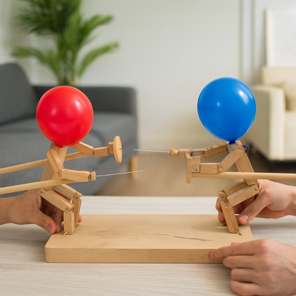 Interactive Wooden Balloon Fencing Game Set for All Ages – Fun and Engaging Toy 0