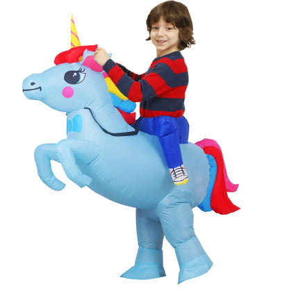 Kids Inflatable Dinosaur and Unicorn Costume – Waterproof Polyester, Fun Party Outfit for Halloween and Christmas, Sizes 80-145cm