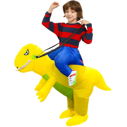 Kids Inflatable Dinosaur and Unicorn Costume – Waterproof Polyester, Fun Party Outfit for Halloween and Christmas, Sizes 80-145cm