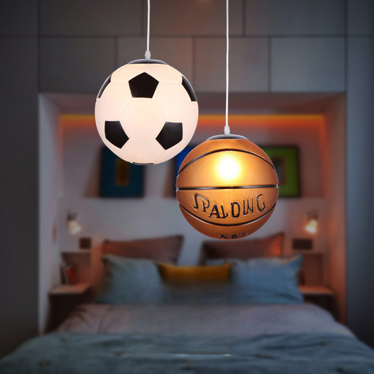 LED Ceiling Light with Football Motif – Elegant Glass Design for Kids' Rooms 1