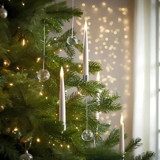 LED Flameless Candle Set for Christmas Tree – Remote-Controlled, Dimmable, Realistic Flickering Glow 0