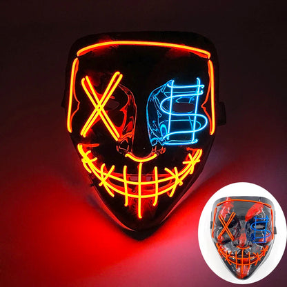 LED Luminous Party Mask for Halloween and Carnival – Glow in the Dark Cosplay Accessory with Multiple Light Modes 32