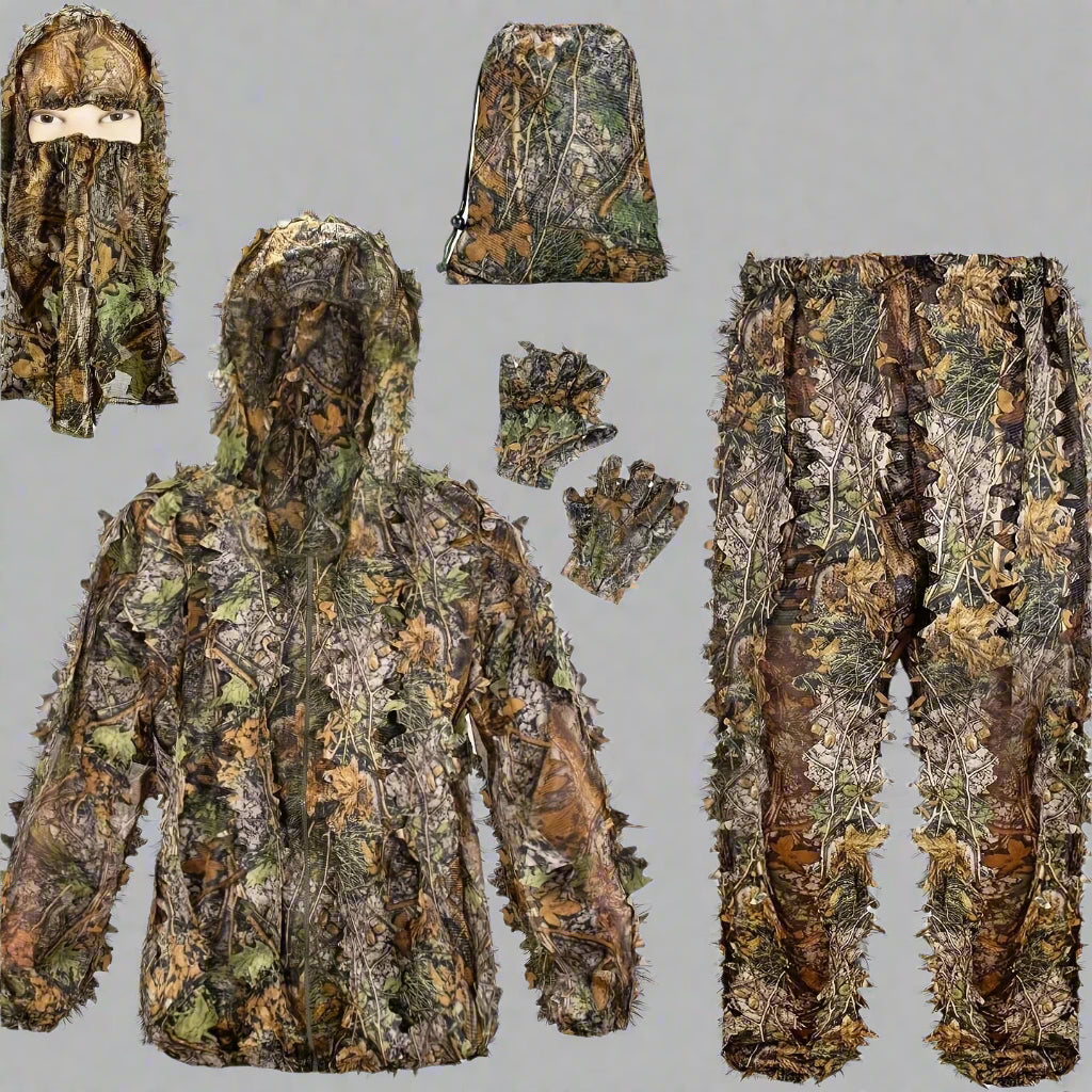 Lightweight 3D Leaf Camo Ghillie Suit for Tactical Hunting and Stealth Activities 1