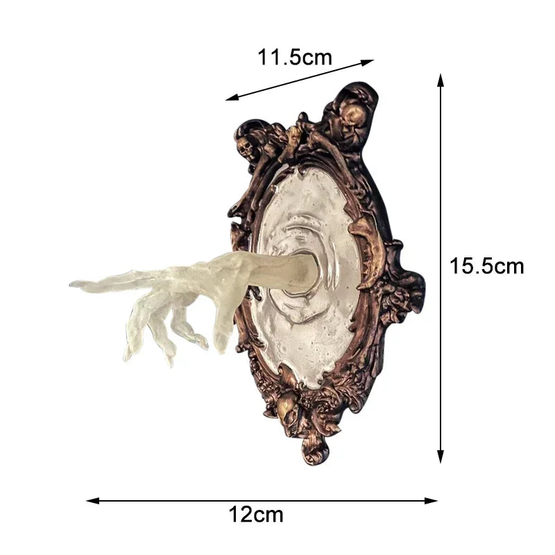 Luminous Devil's Hand Wall Decoration – Gothic Resin Art for Spooky Home Decor – 12x8 Inches, Indoor Accent Piece