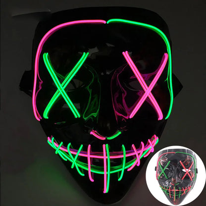 Luminous LED Halloween Mask with Scary Glowing Face for Adults – Perfect for Cosplay and Parties 8