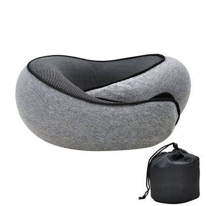 Luxury Memory Foam Travel Neck Pillow with Ergonomic Design and Waterproof Carry Bag 1