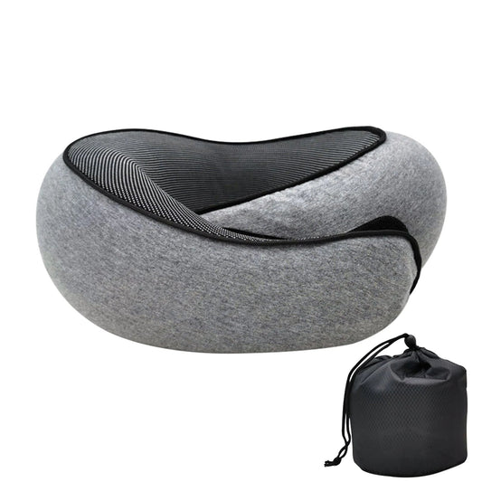 Luxury Memory Foam Travel Neck Pillow with Ergonomic Design and Waterproof Carry Bag 1
