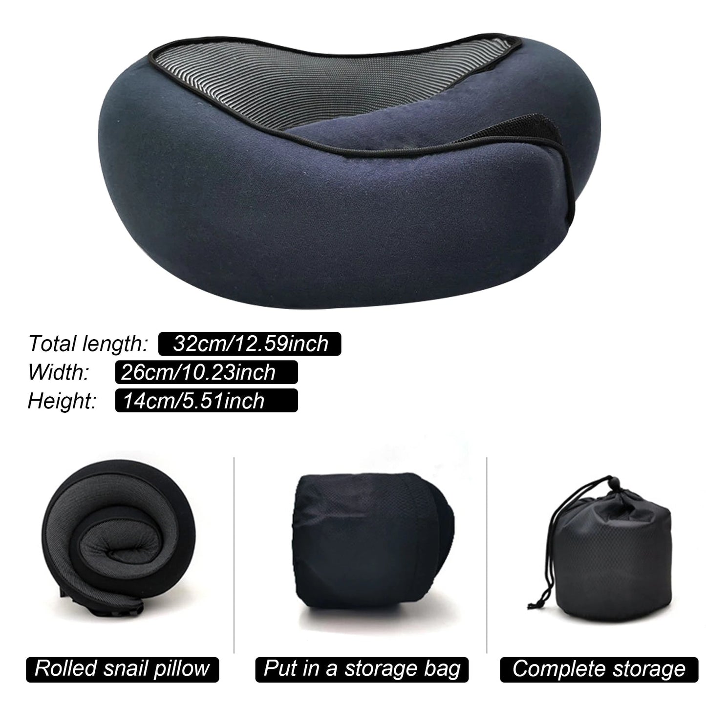 Luxury Memory Foam Travel Neck Pillow with Ergonomic Design and Waterproof Carry Bag 4