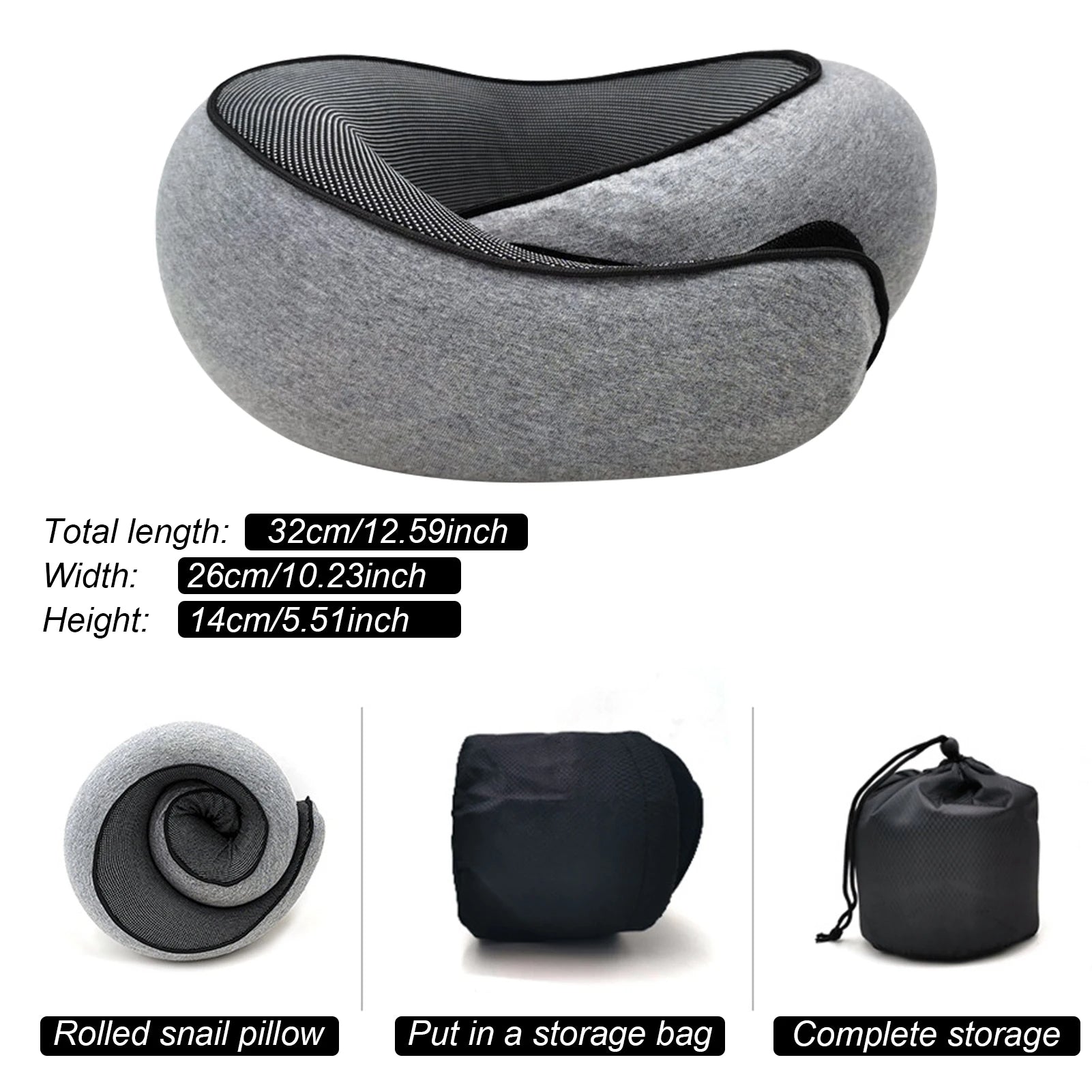 Luxury Memory Foam Travel Neck Pillow with Ergonomic Design and Waterproof Carry Bag 6