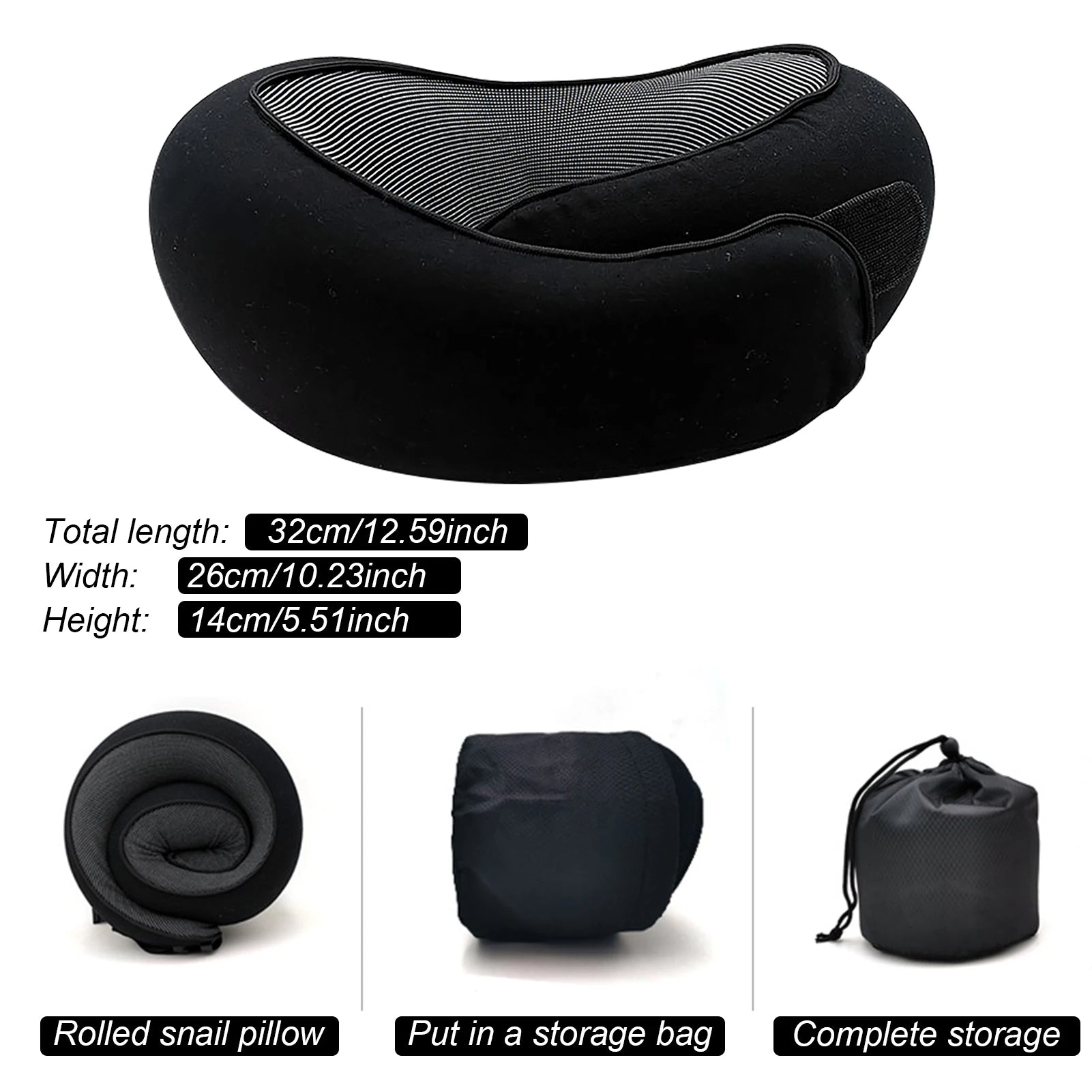 Luxury Memory Foam Travel Neck Pillow with Ergonomic Design and Waterproof Carry Bag 7