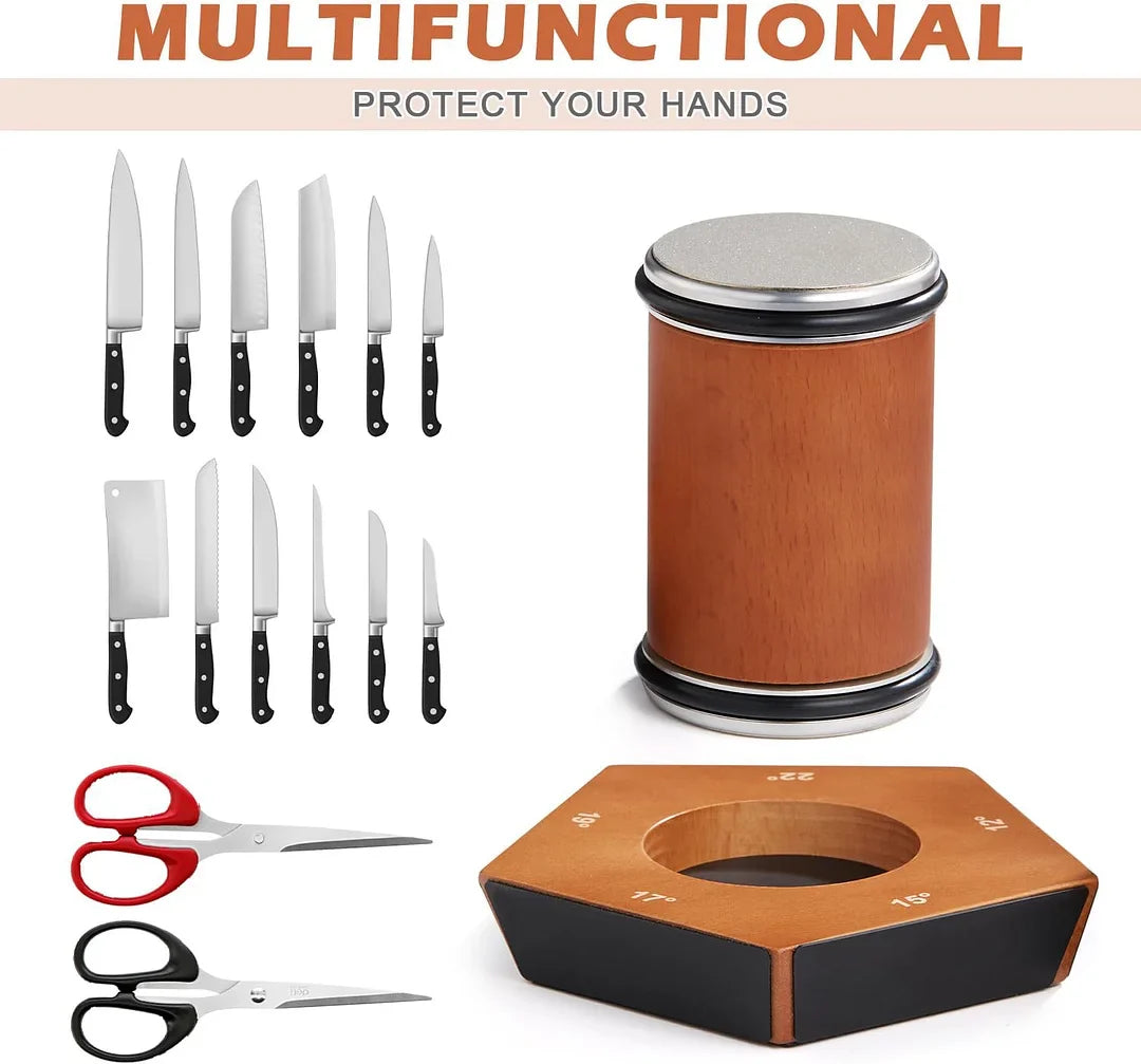 Manual Diamond Rolling Knife Sharpener Set with Magnetic Angle Base for Precision Sharpening 3