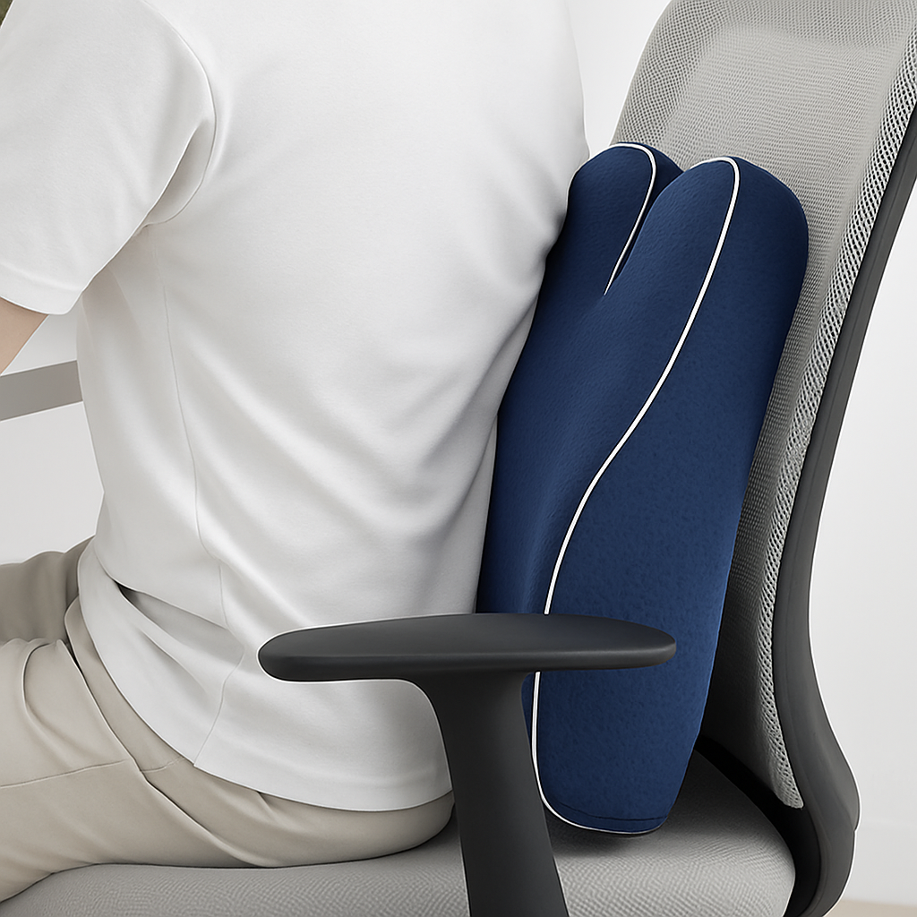 Memory Foam Back Support Cushion for Improved Posture and Comfort – Ideal for Office, Home, and Car Use 0