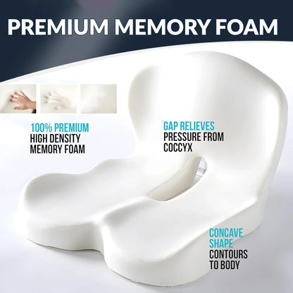 TRUZENIC Memory Foam Seat Cushion with Backrest – Office and Car Lumbar Support