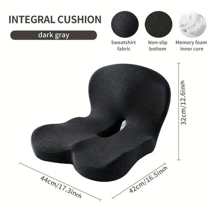 TRUZENIC Memory Foam Seat Cushion with Backrest – Office and Car Lumbar Support